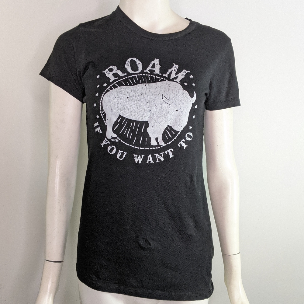 Roam if You Want Too Tee With Buffalo Womens S